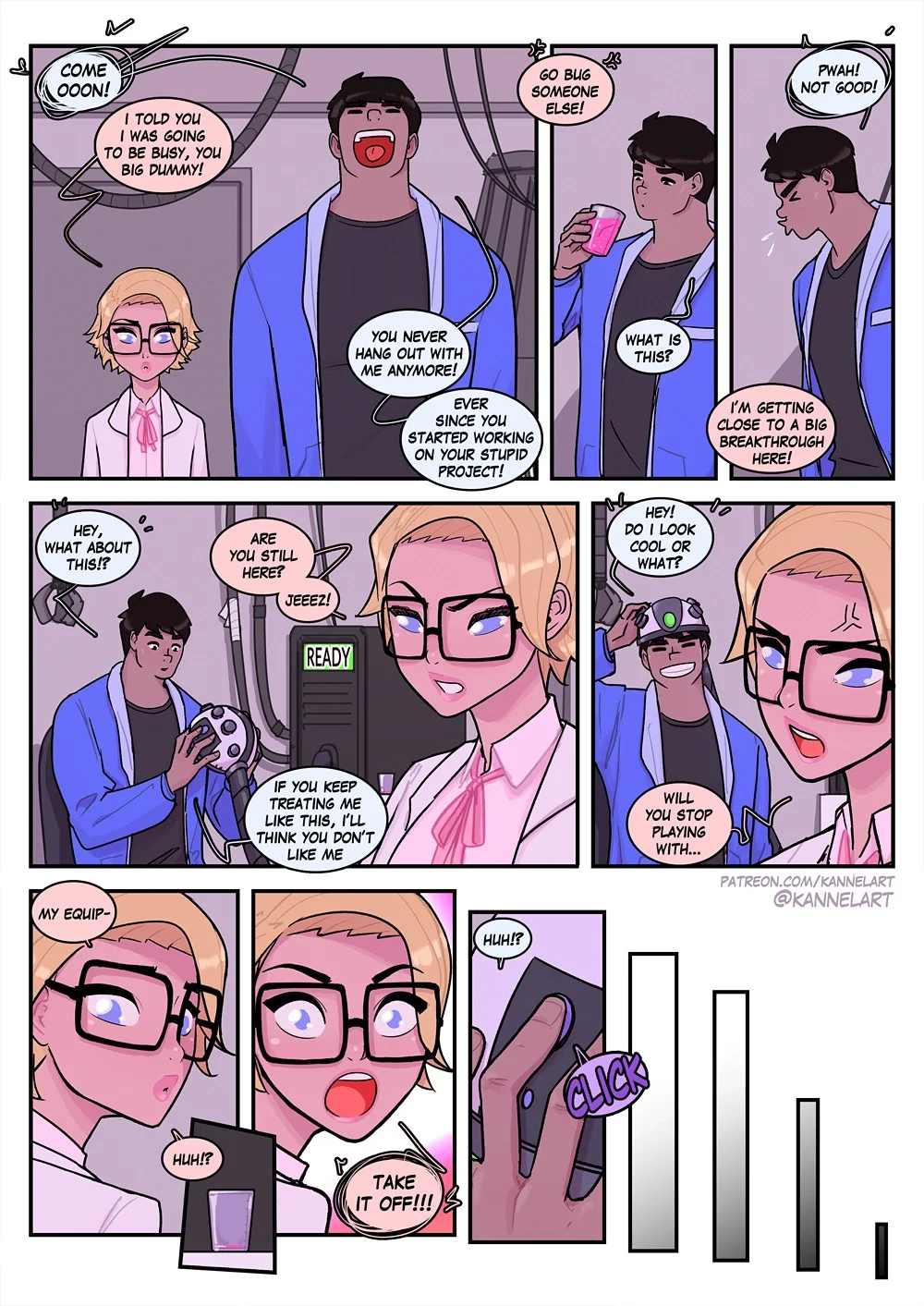 A neglected scientist dumps her boyfriend into a sexy fembot body that only works one way.