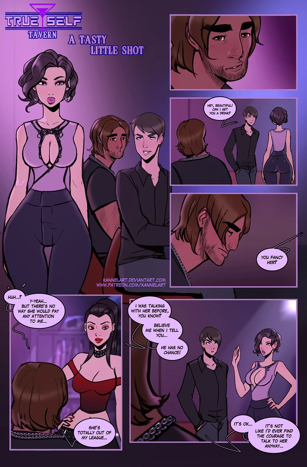TrueSelf Tavern shot turns a shy guy into a short redhead who gets kissed by the woman he fancied.