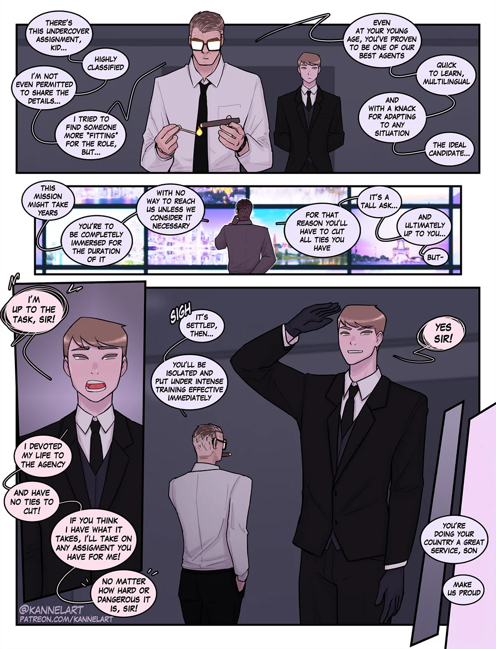 Comic: a spy’s deep cover turns him into a blonde lingerie wife years later, still on the mission.
