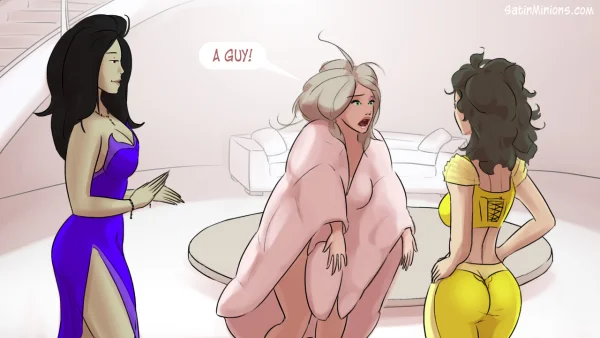 Cover: Path of the Genie part 2 over a sheer pink figure, Satin Minions comic.