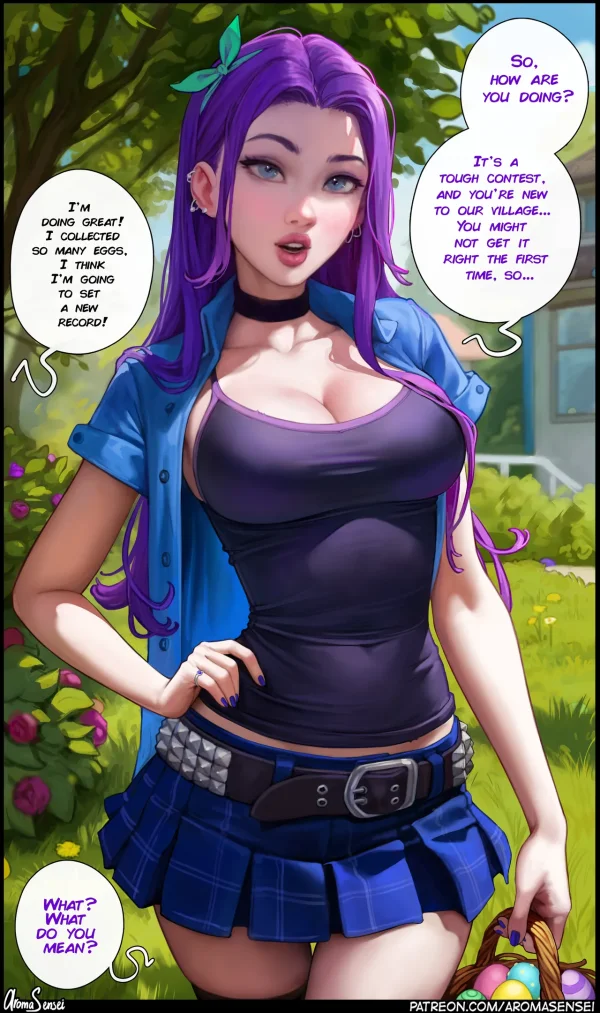 Comic: Stardew Valley's Abigail trades sexual favors with the farmer to win the Egg Festival.