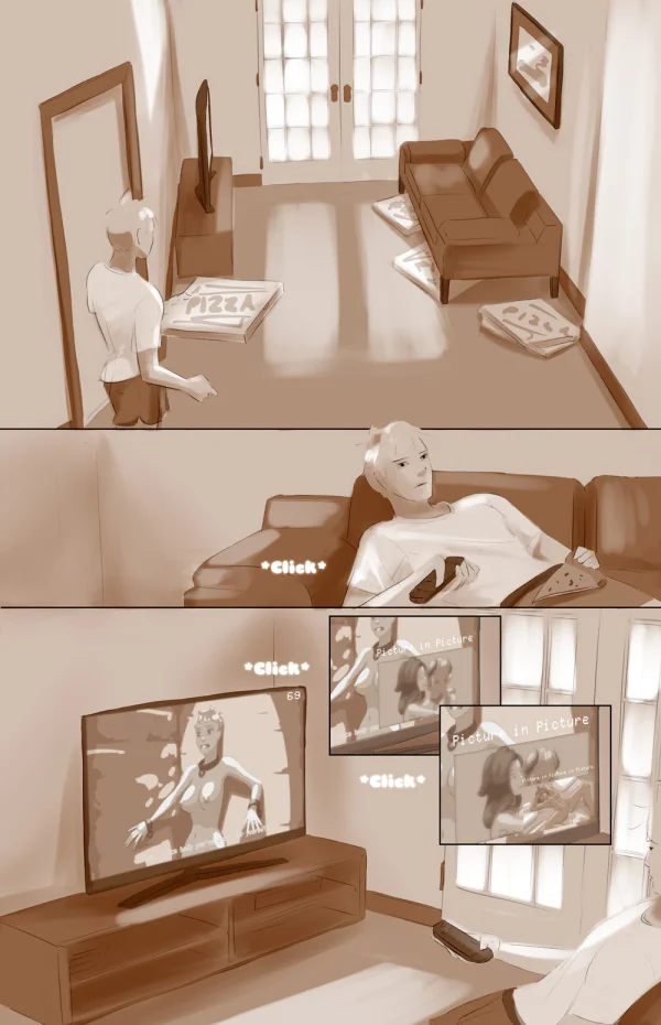 Cover: man between two women under Path of the Genie title, Satin Minions comic.