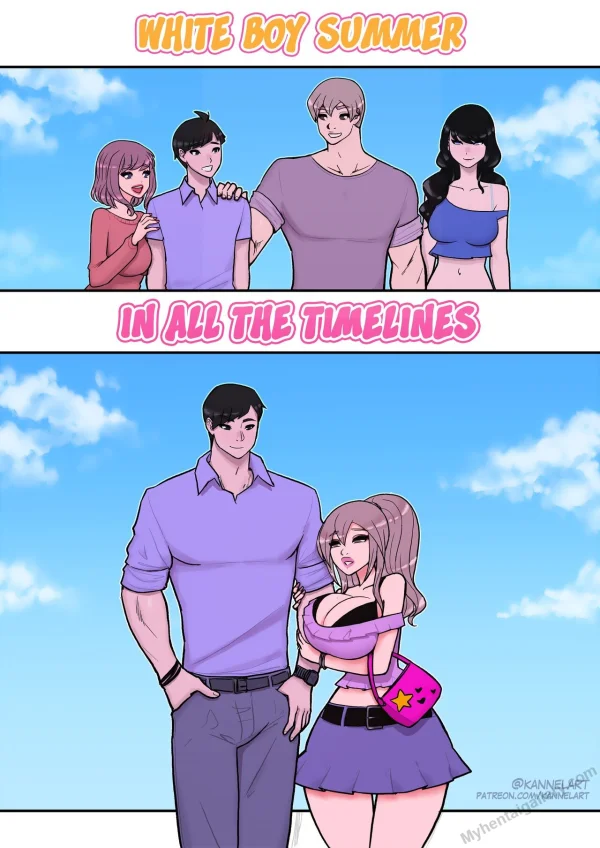 Comic: a girl's body transforms bigger and curvier overnight, waking up as her best friend's girlfriend.