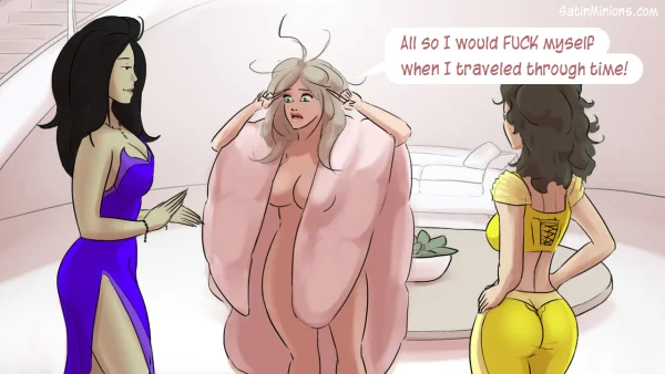 Cover: Path of the Genie part 2 over a sheer pink figure, Satin Minions comic.