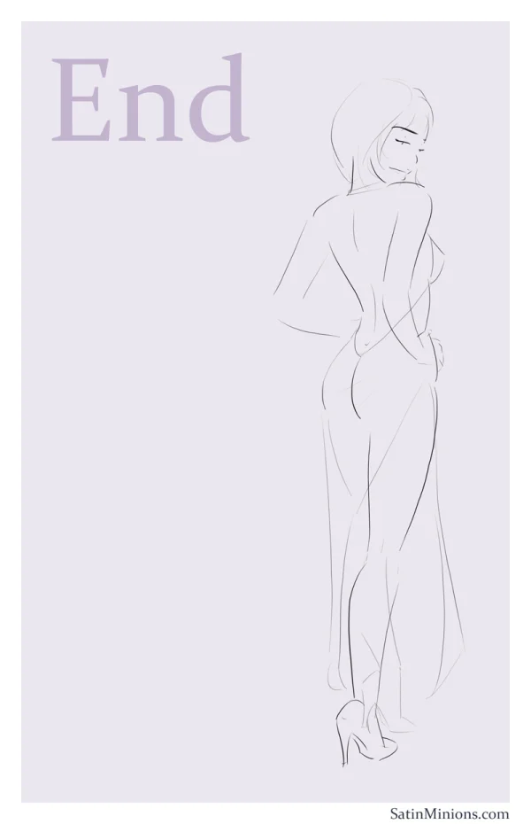Cover: nude woman showering from behind for Satin Minions comic Her Favorite Client.