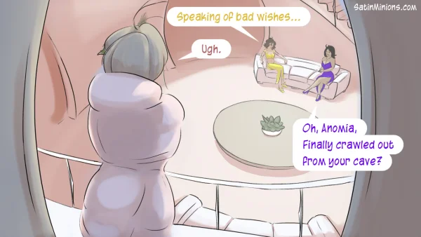 Cover: Path of the Genie part 2 over a sheer pink figure, Satin Minions comic.