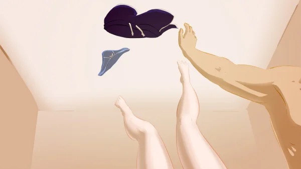 Cover: woman in purple gym shorts carrying a bag, title card for Sparring with Violet.