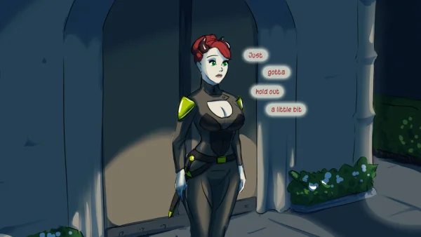 Illustration set: a mind-control orb makes a demon guard masturbate herself unconscious during a heist.