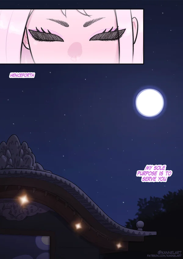 Comic: a stranded man is gender-TFed nude in a magical Japanese bathhouse run by fox girls.