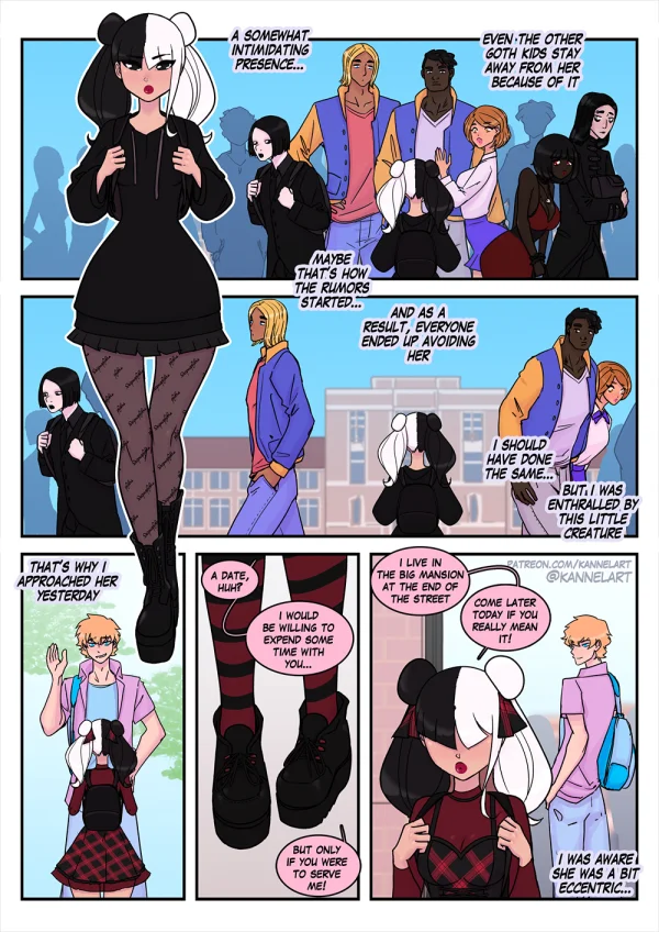 Campus panic after the goth pact — he walks into her mansion and TF's into a stacked pink maid.