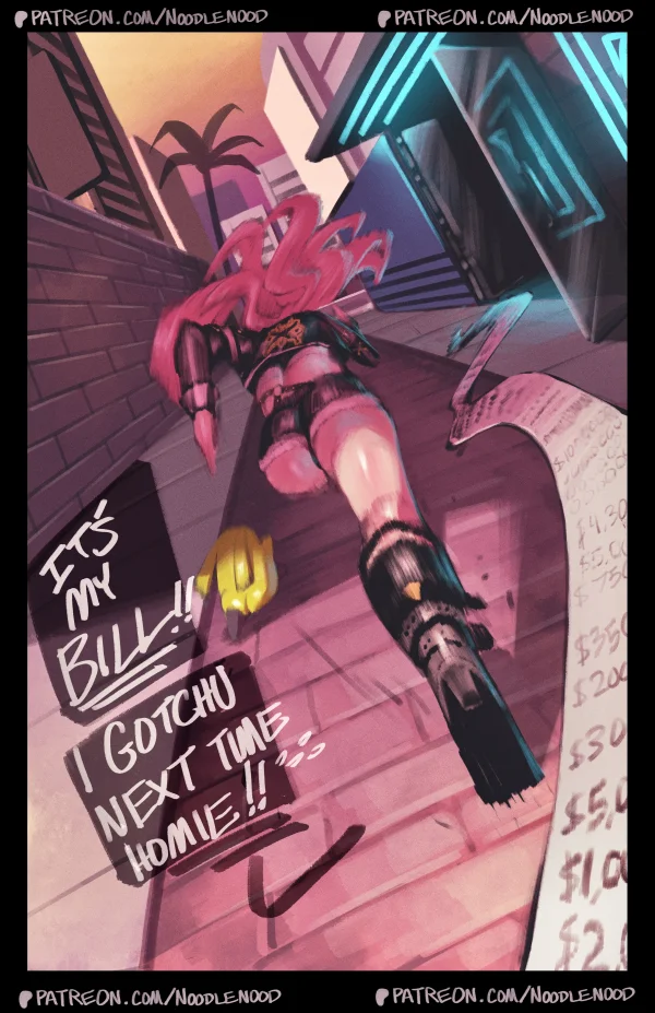 Comic: purple-haired Nicole confesses her crush then rides her boyfriend cowgirl in bed.