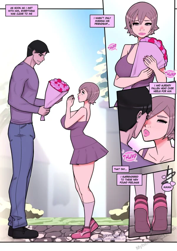 Comic: a girl's body transforms bigger and curvier overnight, waking up as her best friend's girlfriend.