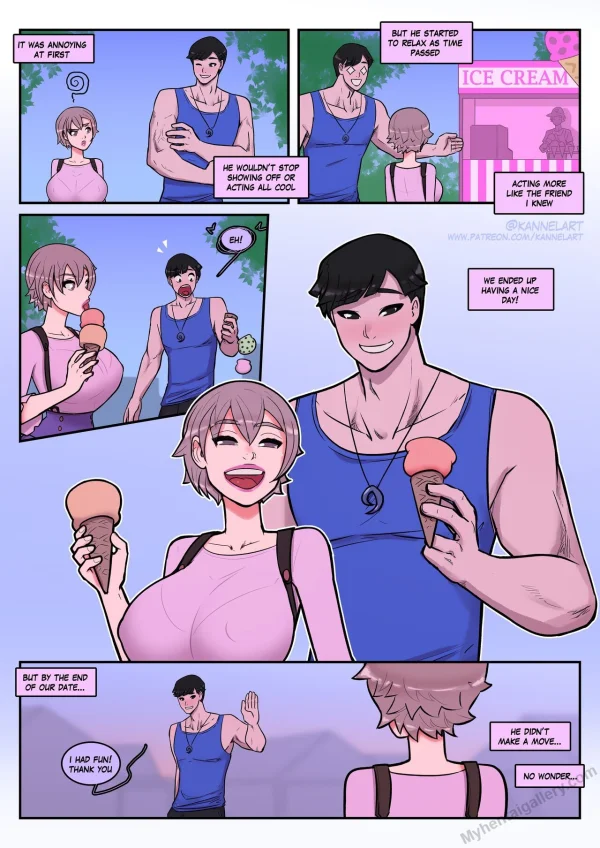 Comic: a girl's body transforms bigger and curvier overnight, waking up as her best friend's girlfriend.