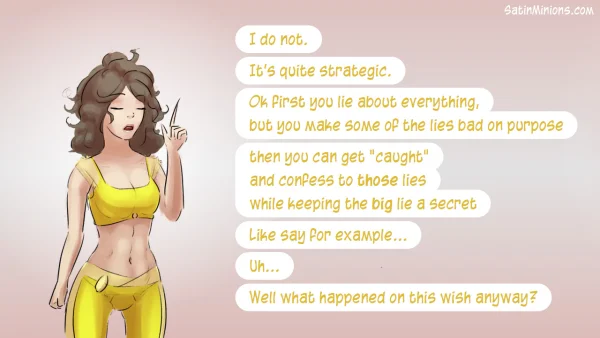 Cover: Path of the Genie part 2 over a sheer pink figure, Satin Minions comic.