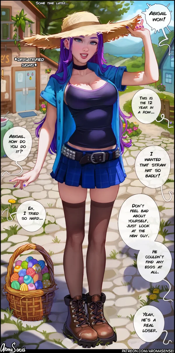 Comic: Stardew Valley's Abigail trades sexual favors with the farmer to win the Egg Festival.