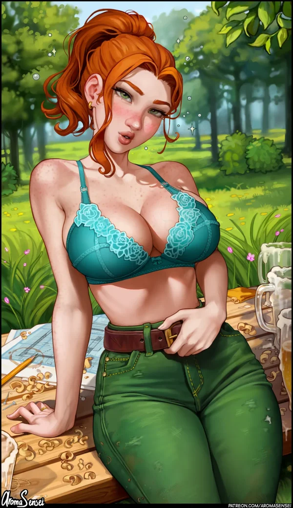 Comic: Stardew Valley's Robin trades sexual favors for building work instead of gold.