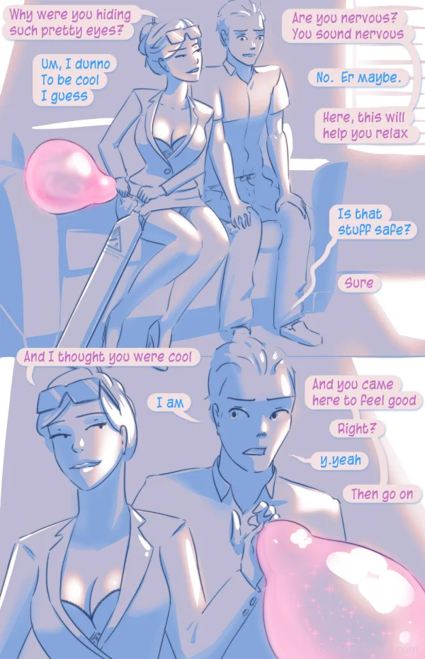 Cover: nude blonde woman on a bed flipping the bird for Satin Minions comic Deep Breath.