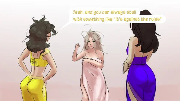 Cover: Path of the Genie part 2 over a sheer pink figure, Satin Minions comic.
