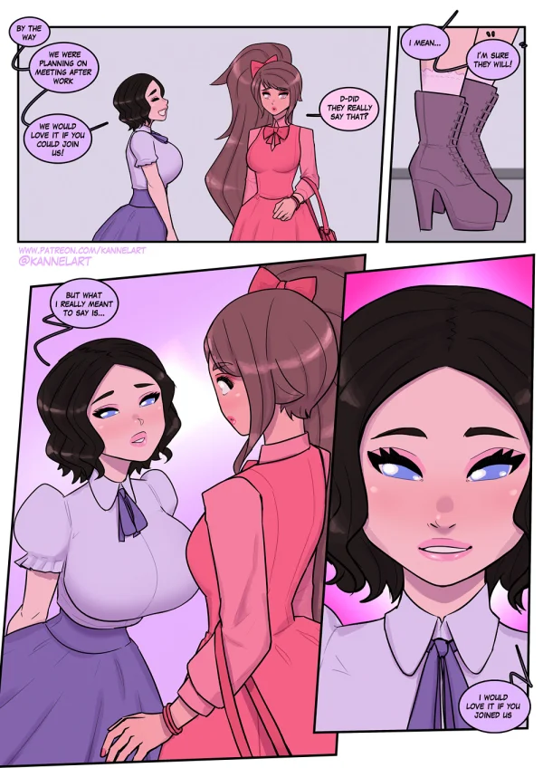 Comic: a job contract turns a guy into a cute office girl with a feminine ass and a new wardrobe.