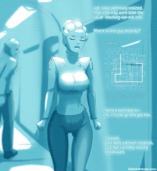 Cover: blonde woman asleep in pink outfit under Wetware Specialist neon title.