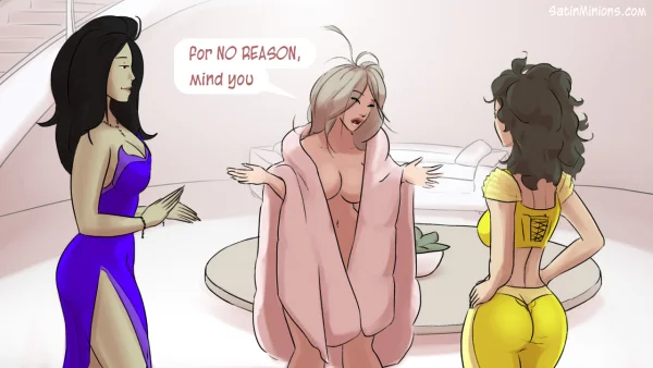 Cover: Path of the Genie part 2 over a sheer pink figure, Satin Minions comic.