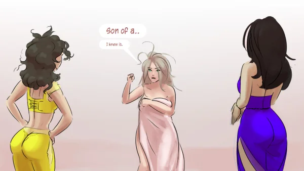 Cover: Path of the Genie part 2 over a sheer pink figure, Satin Minions comic.