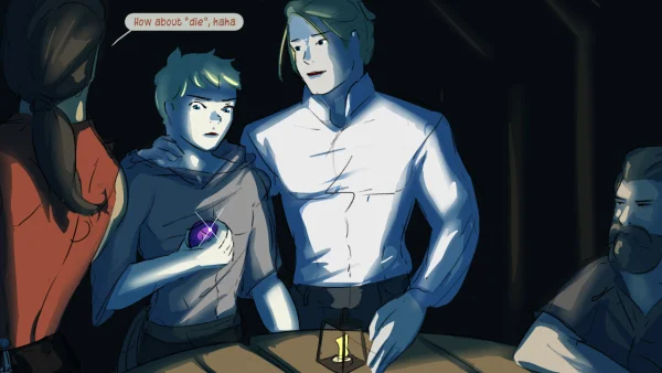 Illustration set: a mind-control orb makes a demon guard masturbate herself unconscious during a heist.